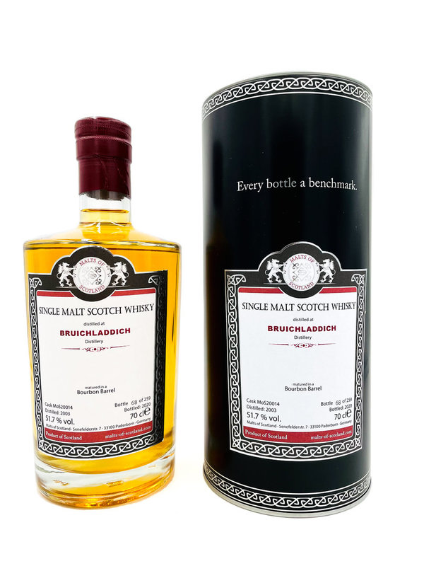Bruichladdich 2003/2020 - MoS 20014 - Bourbon Barrel - Malts of Scotland