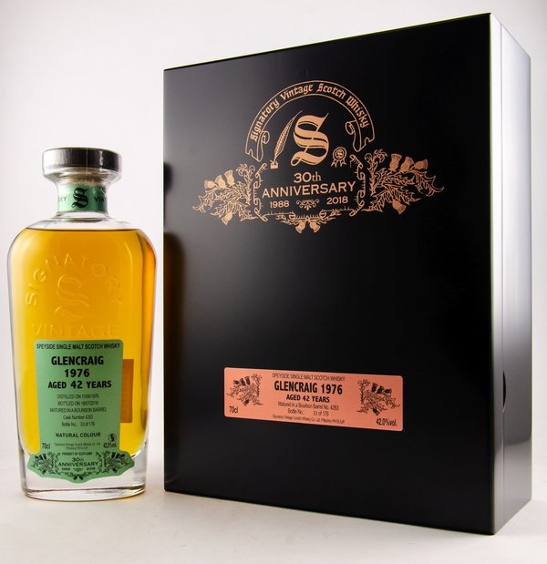 Glencraig 1976/2018 - Bourbon Barrel - Cask 4283 - 30th Anniversary Signatory Vintage (SV)