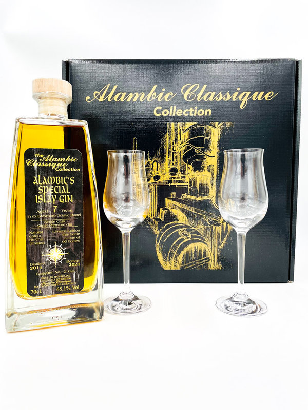 Alambic's Special Islay Gin 2014/2021 - Ex Bowmore Octave Barrel - Geschenk-Set