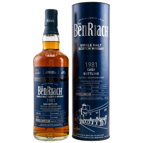 Benriach 1981/2019 - Single Cask 522 - 38 Jahre - Peated Bourbon Cask - La Maison Du Whisky & Nectar