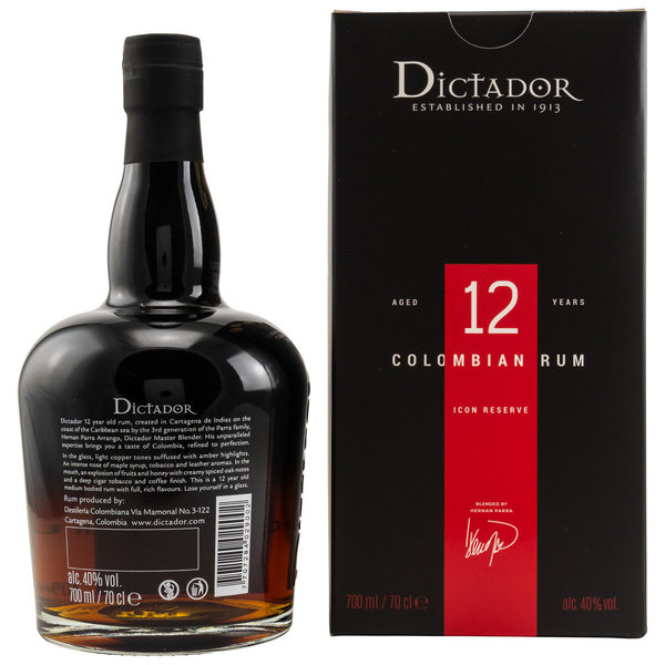 Dictador 12 y.o. Icon Reserve - Colombian Rum -