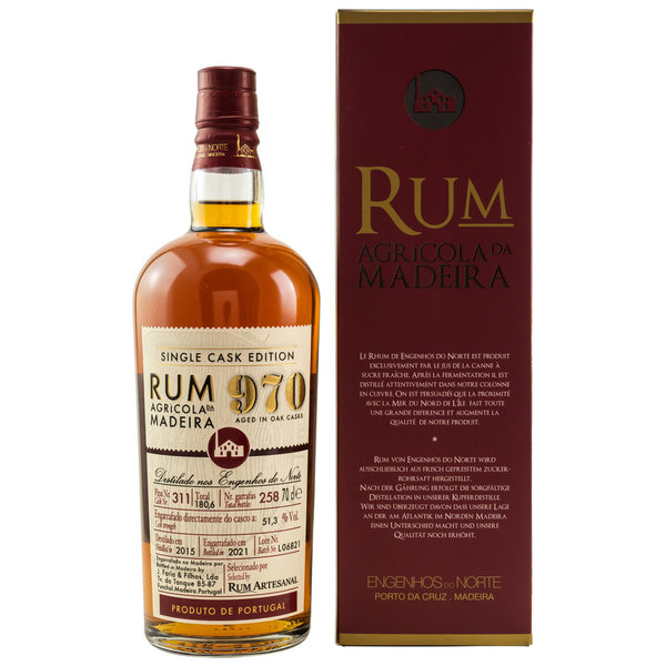 Rum Agricola da Madeira 2015/2021 - 6 Jahre - Rum Artesanal - Single Cask #311