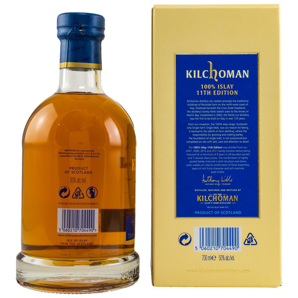 Kilchoman 100% Islay – 11th Edition – Limited Edition - Bourbon & Oloroso Sherry Casks