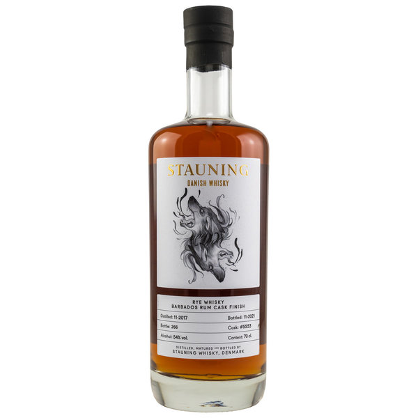 Stauning Rye 2017/2021 -  Barbados Rum Cask (Finish) - Cask 5553 - Danish Whisky - Kirsch exclusive