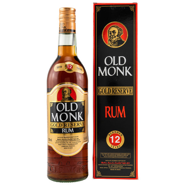 Old Monk Gold Reserve – Blended 12 Years - Very Old Vatted Indian Rum
