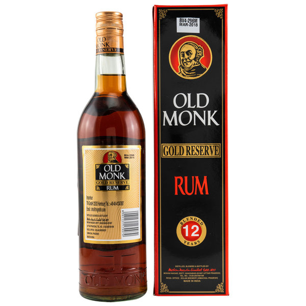Old Monk Gold Reserve – Blended 12 Years - Very Old Vatted Indian Rum