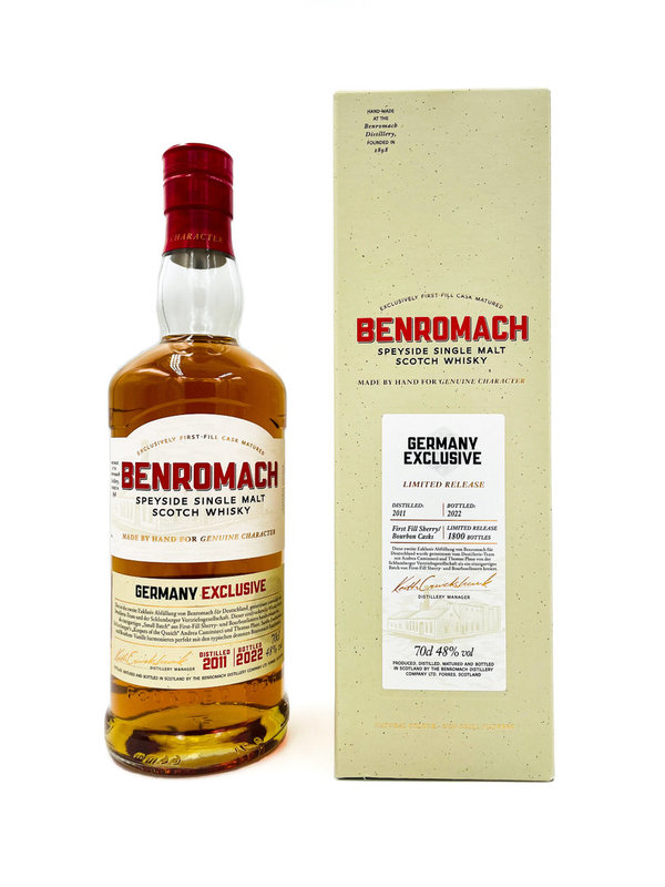 Benromach 2011/2022 - 1st Fill Sherry & Bourbon Casks - Germany Exclusive Batch 2