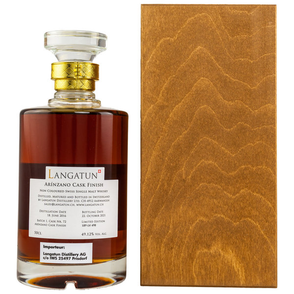 Langatun - Arínzano Cask Finish - Swiss Single Malt Whisky