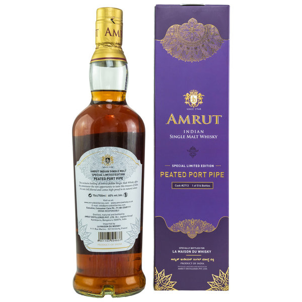 Amrut 2014/2020 - Peated Port Pipe Single Cask #2713 - Special Limited Edition - LMDW