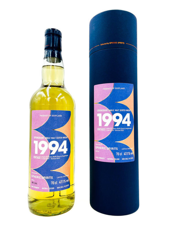Springbank 1994/2022 - 27 Jahre - Refill Sherry Hogshead - Spheric Spirits (SpSp)