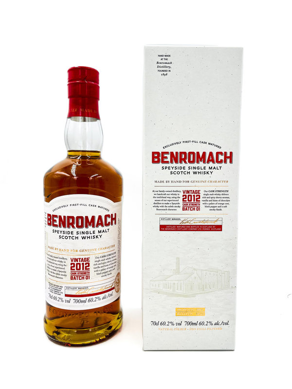 Benromach 2012/2022 - Cask Strength Batch 1 - Bourbon & First fill Sherry Oak Casks