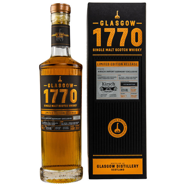 Glasgow 1770 2015/2022 - Limited Edition Release - Single Ruby Port Cask 15/102