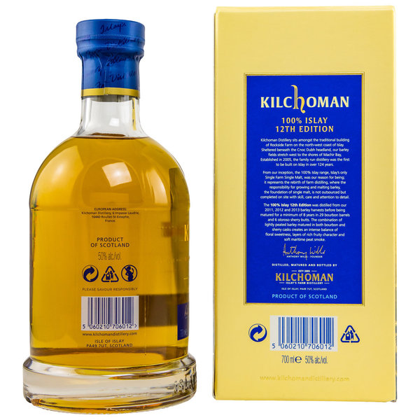 Kilchoman 100% Islay – 12th Edition – 29 Bourbon Barrels & 6 Oloroso Sherry Butts