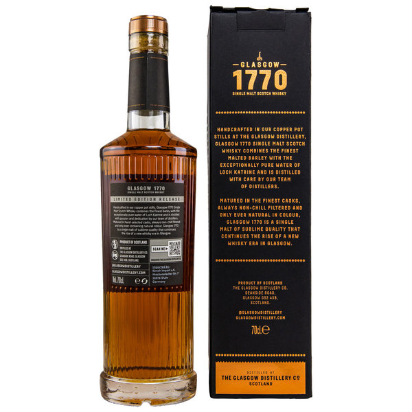 Glasgow 1770 2018/2022 - Peated - Limited Edition Release - Moscatel Hogshead (Finish) Cask 18/960