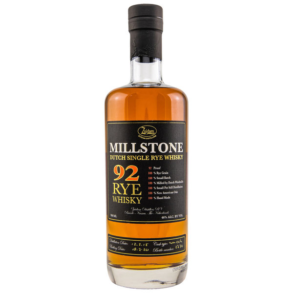 Millstone 2016/2020 - 3 y.o. - 92 Single Rye Whisky