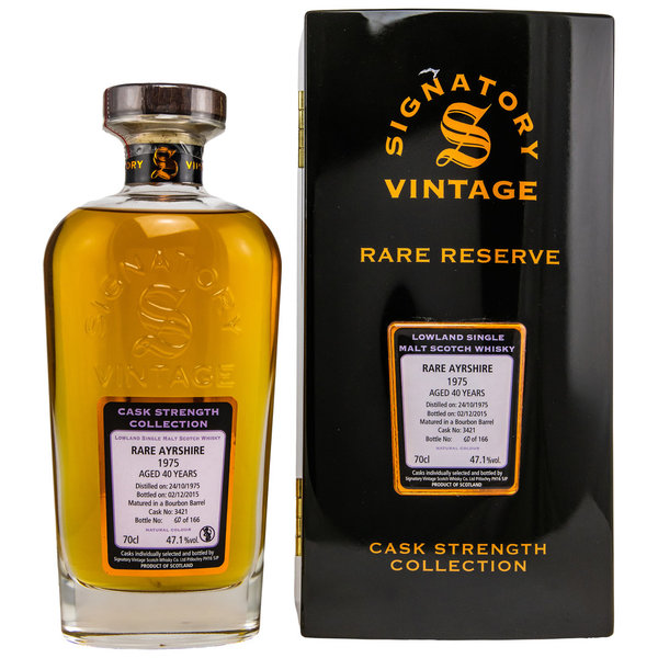 Ayrshire Ladyburn 1975/2015 - Bourbon Barrel - Rare Reserve - Cask 3421 - Signatory Vintage (SV)