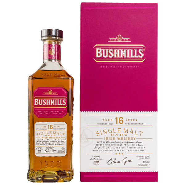 Bushmills 16 Jahre - Rare Irish Whiskey - Oloroso Sherry & Bourbon + Port Pipes Finish