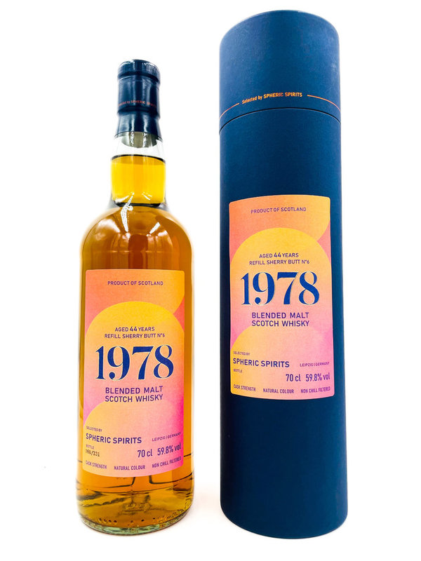 Blended Malt 1978/2022 - 44 Jahre - Refill Sherry Butt 6 - Spheric Spirits (SpSp)