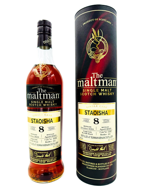 Bunnahabhain Staoisha 2014/2023 - 8 Jahre - Refill Sherry Butt 10182 - The Maltman