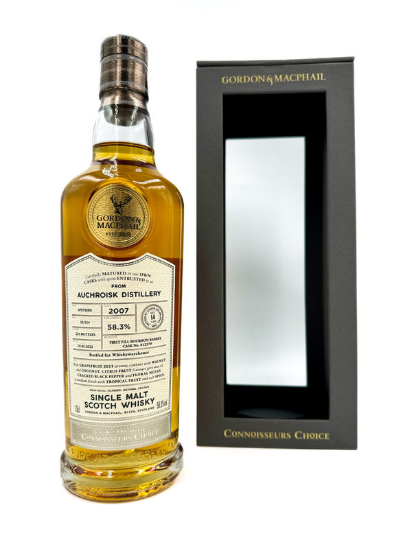 Auchroisk 2007/2022 - Gordon & MacPhail (GM) - Bourbon Barrel 812579 - bottled for Whiskywarehouse